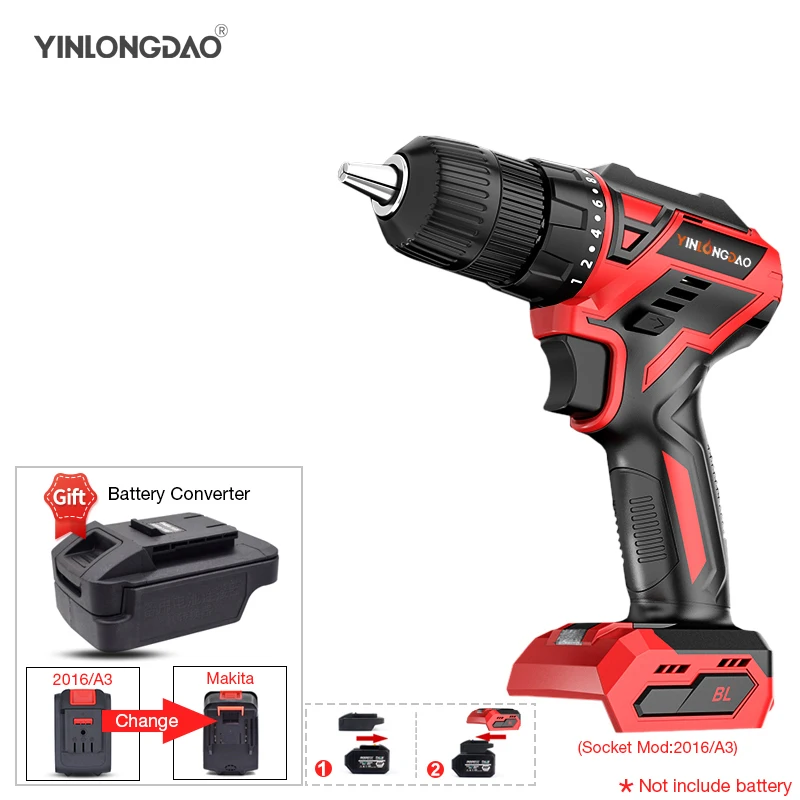 

YLD Two-Speed Lithium Brushless Drill Electric Impact Cordless Screwdriver High-Torque Power Tools Hammer Drill Cordless Drill