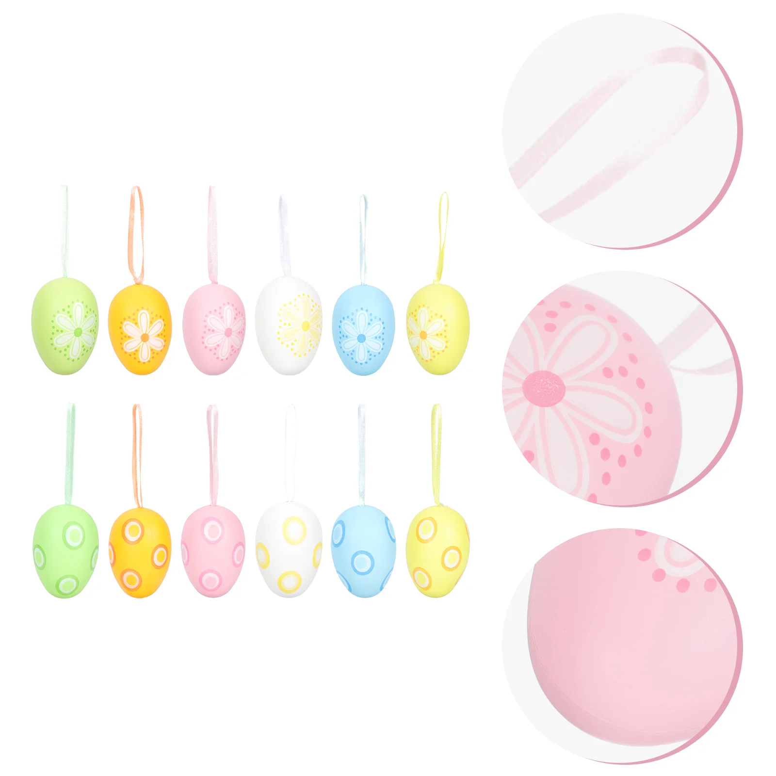 

12pcs Adorable Simulation Egg Pendants Creative Easter Egg Design Hanging Adorns