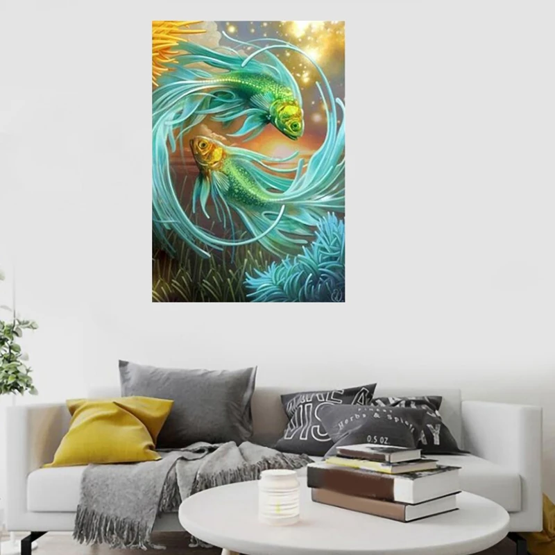 Diamond Embroidery Fish Picture Of Rhinestones Home Decor Painting Cross Stitch 5D Diy Animal | Дом и сад