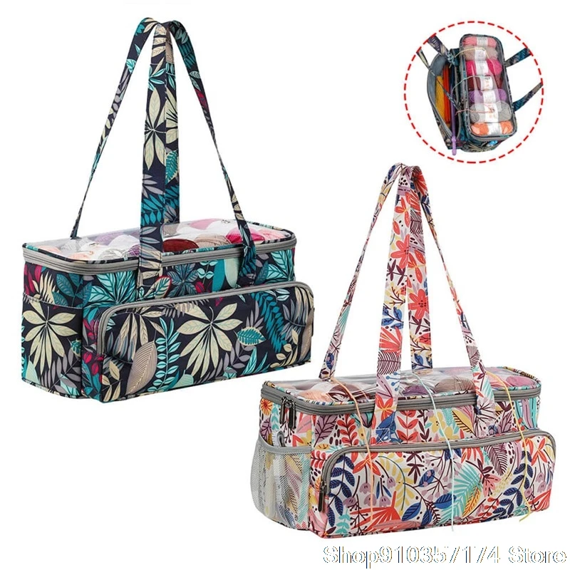 

Сумка для хранения пряжи с кленовыми листьями вязаная сумка с короткими ручками Сумка оранжевый кадратный сумка для нитью шерстяной пряжи ...