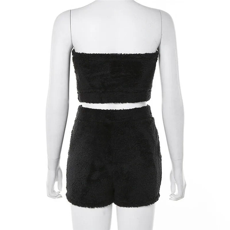 

Trendy Women clothes Sleeveless pullover off shoulder Tops pocket solid shorts 2pc casual Polyester outfit