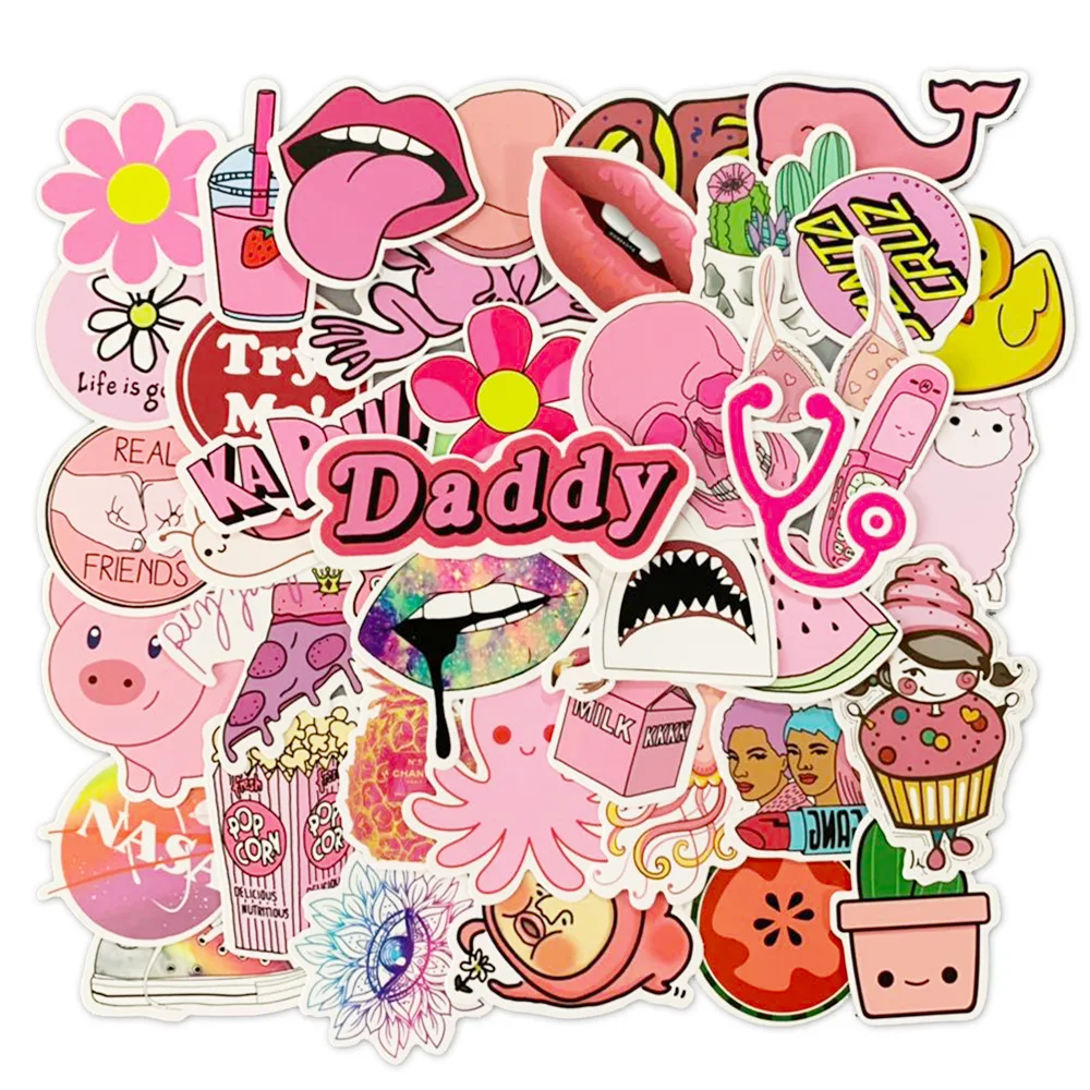 50 шт./лот стикер s Kawaii Papelaria Kawaii розовый маленький свежий стикер для канцелярских товаров ноутбука не повторяется наклейка s scrapflytz125d