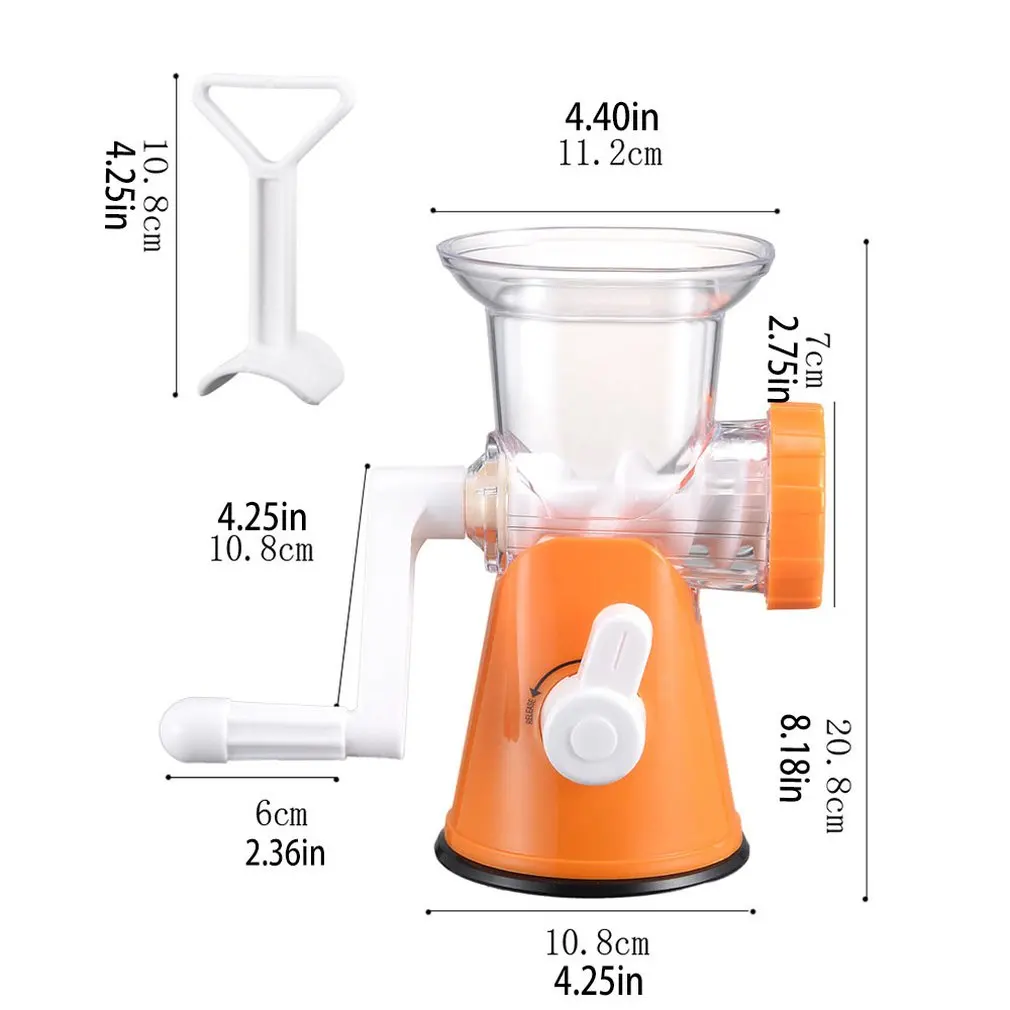 

Powerful Meat Grinder Multifunctional Manual Food Cutter Processor Blender Stainless Steel Blade Household