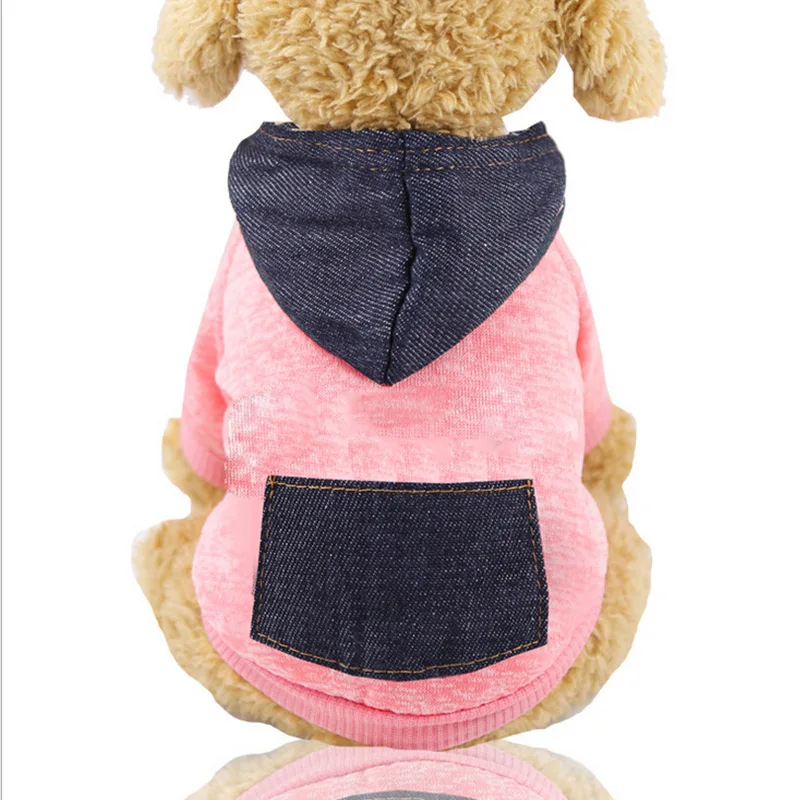 Pink Hoodie Теплая одежда для собак, пальто для собак, куртка для маленьких собак, одежда для чихуахуа, однотонные толстовки, осенние наряды для щенков, одежда для собак 40 - Цвет: Pink Hoodie