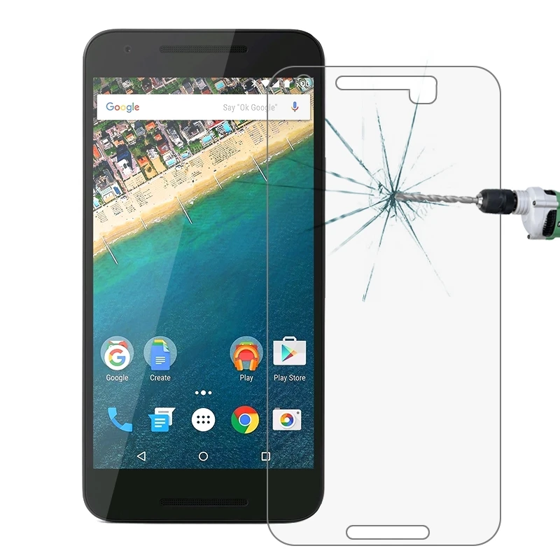 Для Google Nexus 5X 0 26 мм 9H + твердость поверхности 2.5D взрывозащищенное Закаленное
