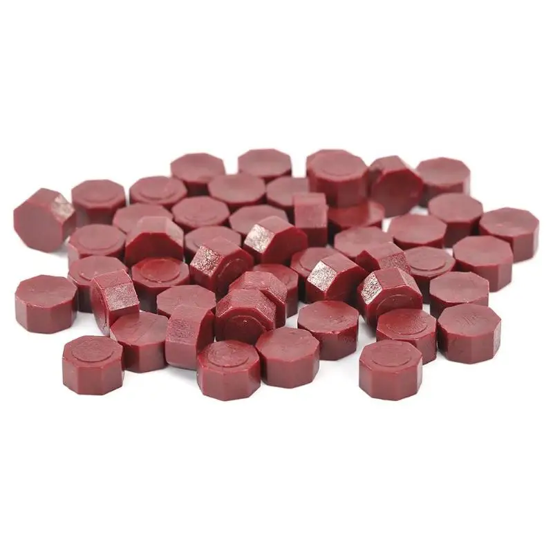 100Pcs Bead G 100 шт Ретро Восьмиугольные штамповочные восковые бусины печать, штемпели для конвертов документов свадебные приглашения декоративные поставки - Цвет: 100Pcs Bead G
