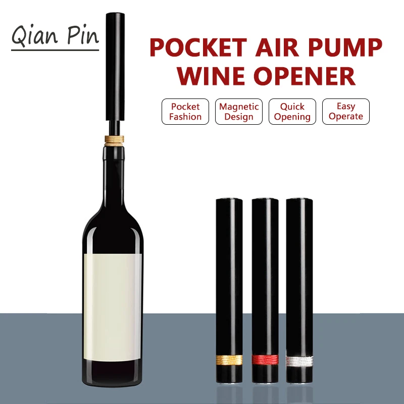 

Открывалка для винных бутылок, инструмент для открытия воздушного насоса, портативный автоматический штопор с иглой, аксессуары для бара и...