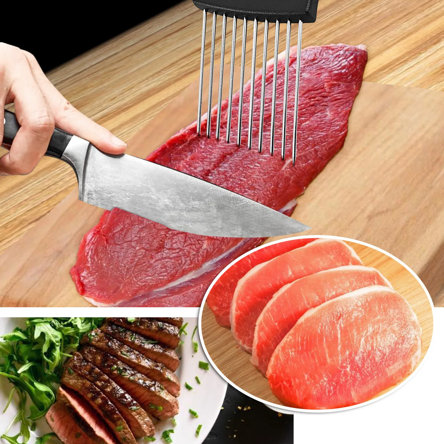 

1 Pcs Food Slice Assistant Holder Slicer Kitchen Gadgets Kitchen Utensil Holder Kitchen Onion Slicer Cooking Accessories Tool