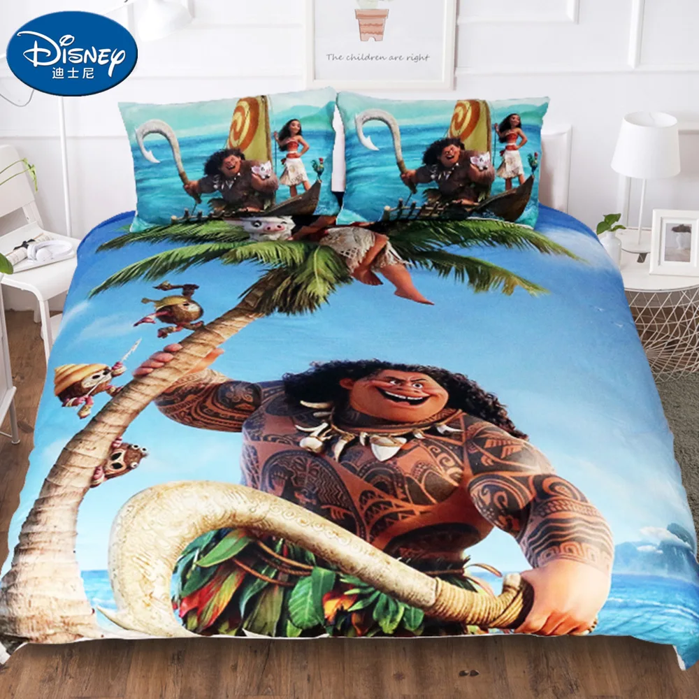 

Комплект постельного белья «Моана» из мультфильма Disney, милый пододеяльник, пододеяльник, наволочка для мальчиков, девочек-подростков, роскошное Полноразмерное украшение для спальни