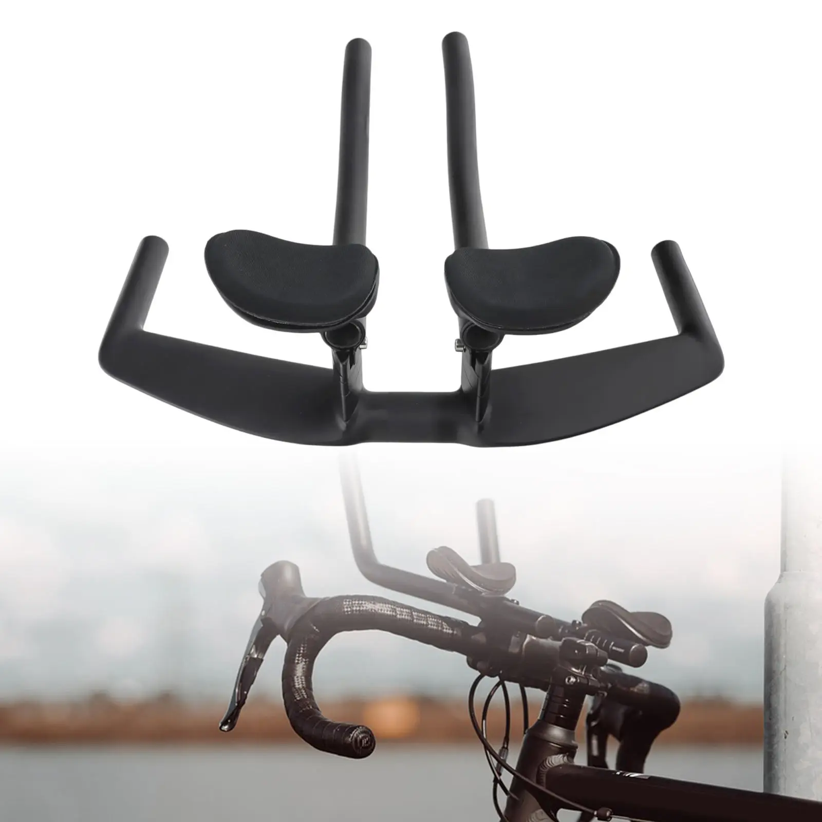 Дешево Велосипедный руль из углеродного волокна, велосипедный аэродинамический релаксационный подлокотник, руль