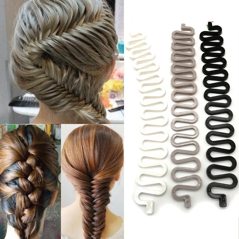 1PC Charming French Style Women Girls DIY Hair Braiding Tool Roller Hook With Magic Twist Styling Bun Maker Plait Tools