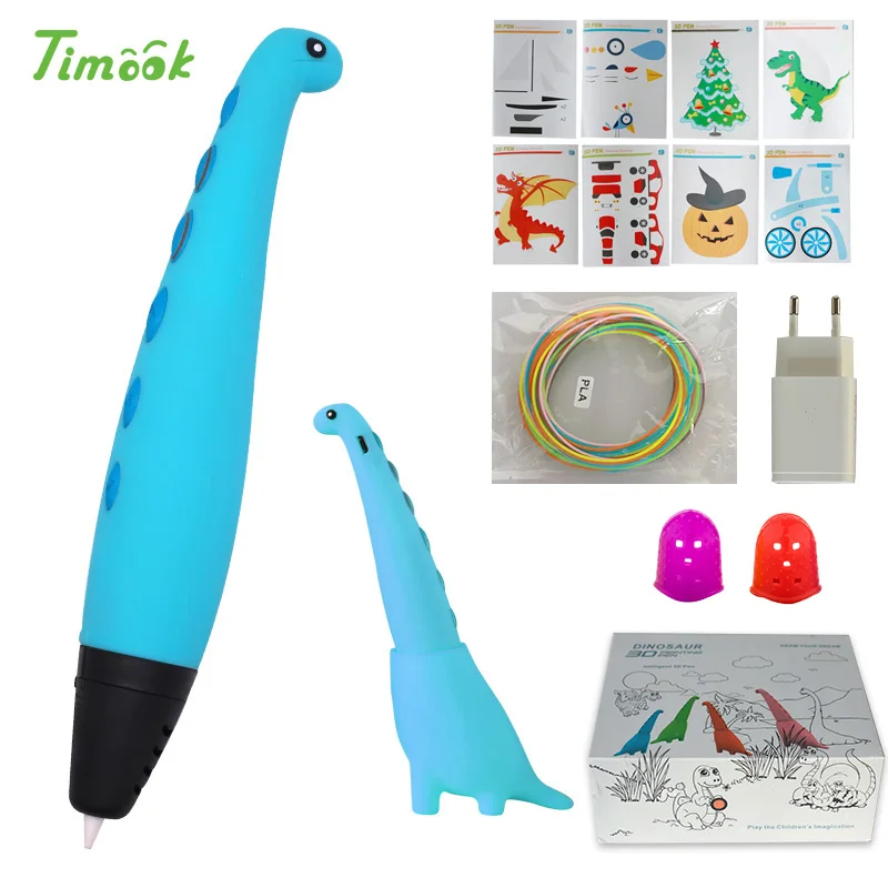 Only pen Blue Милая 3d Ручка dinosa, 3d ручки с PLA нитью, 3d модель, креативная ручка для дудлера, детский подарок, 3d Рисунок, pen-3d, ручка для печати - Цвет: Only pen Blue