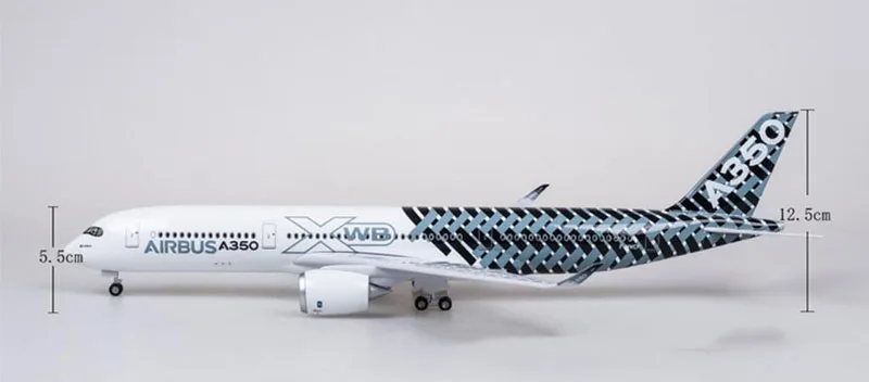without light 47 см 1/142 масштаб самолет Airbus A350 прототип XWB Самолет Модель W светильник колесо литье под давлением пластиковая Смола самолет для сбора - Цвет: without light