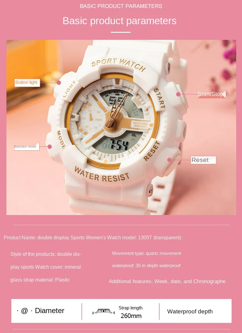

2021 new designer trends Ins super fire schoolgirl electronic watch double waterproof night light simple male net red watches