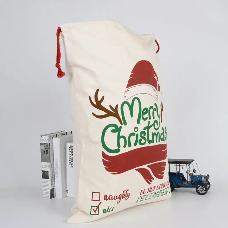 1 шт. Рождественский геометрический хлопковый шнур Льняная сумка для хранения