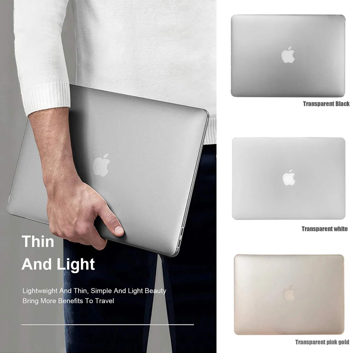 

Fashion Translucent Laptop Case for Apple MacBook 2021 New Pro14 A2442 New Pro16 A2485 2020 Air Pro 13 M1 Chip A2337 A2338 Case