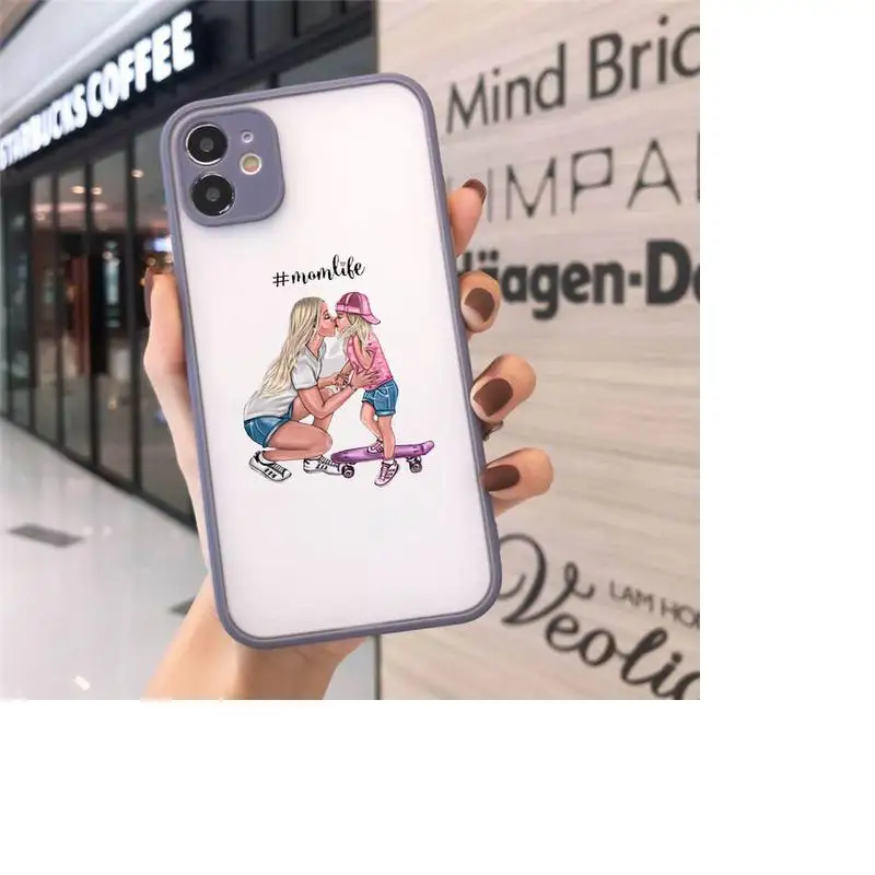 

Mom and baby-1 Phone Case Matte For iPhone 12 Mini 11 Pro XR XS Max 7 8 Plus X Hard PC Back Cover
