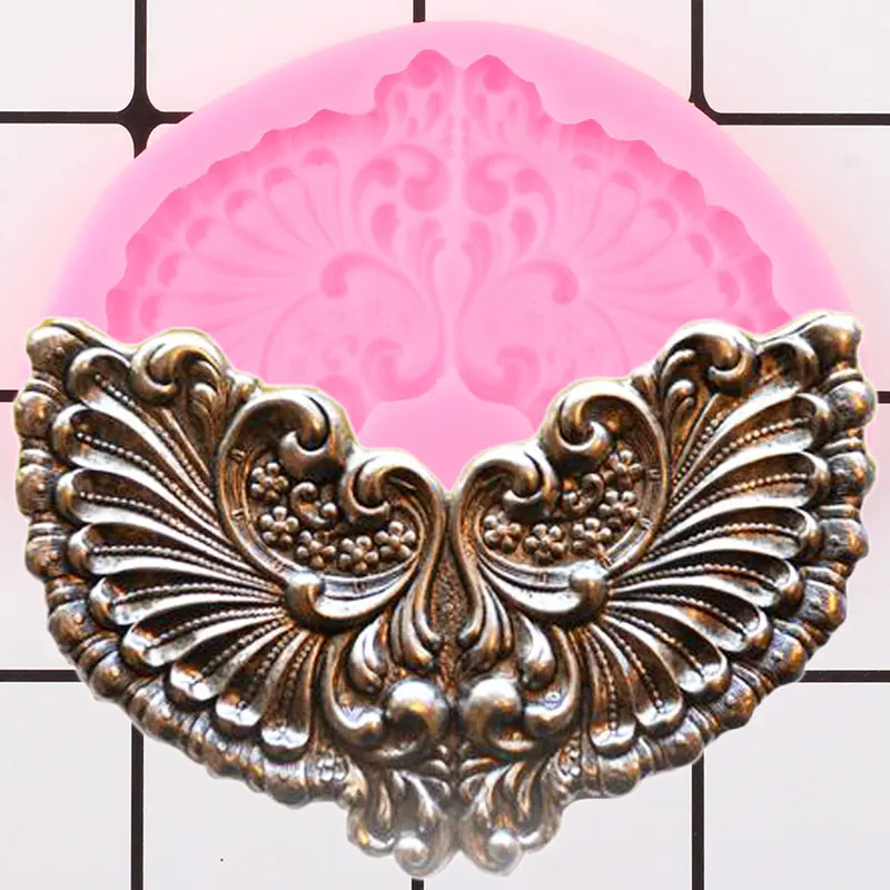 DIY Angel Wings Border силиконовая форма барочный рельефный медальон рамка инструменты