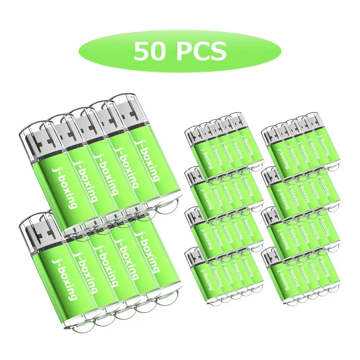 

J-boxing 50PCS 128MB USB Flash Drive Flash Pen Drive Rectangle Thumb USB Memory Stick for PC Laptop Tablet Macbook Multicolors