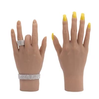 female silicone nail practice hand mannequin with flexible fingers adjustment for nails rings bracelet jewelry display