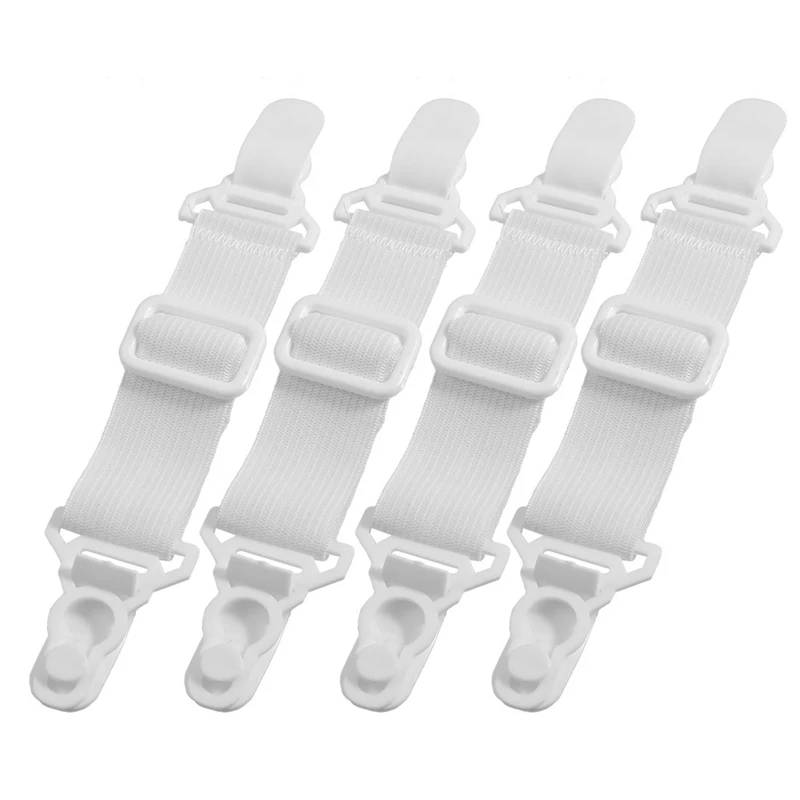 4 х Белые Пластиковые регулируемые захваты для листов зажимы постельного