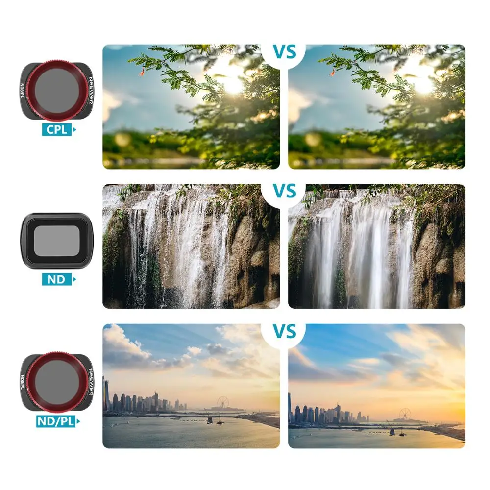 

Neewer Magnetic Lens Filter Kit For DJI Osmo Pocket Camera-8 Pieces ND4 ND8 ND16 CPL ND8/PL ND16/PL ND32/PL ND64/PL