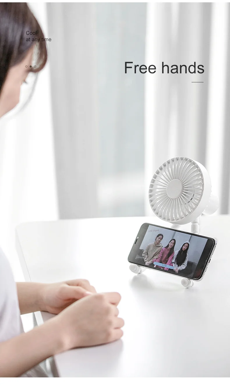 

Tripod Mini Electric Fan Cooling USB Rechargeable Small Handheld Travel Home Baby Stroller Mobile Phone Holder Clip Fan