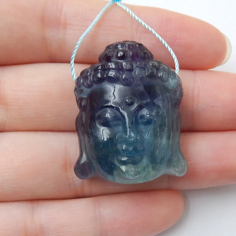 Горячая продажа 1 шт натуральный камень Flourite резная фигурка в виде головы Будды