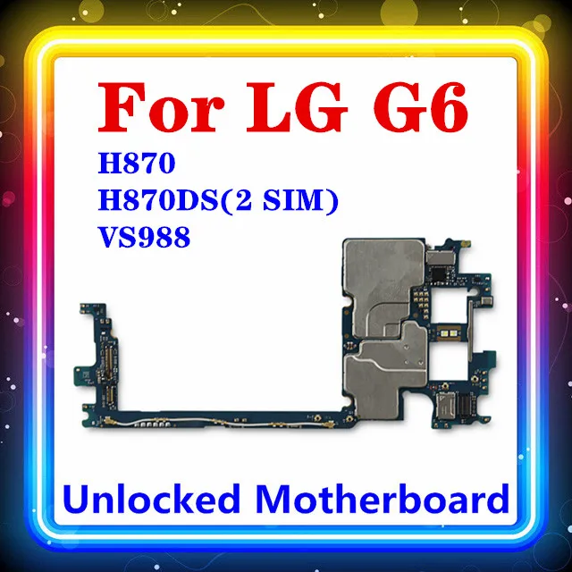 100% оригинальная Рабочая для LG G6 LS988 H870 H870DS(2 SIM) Материнская плата Тест материнская