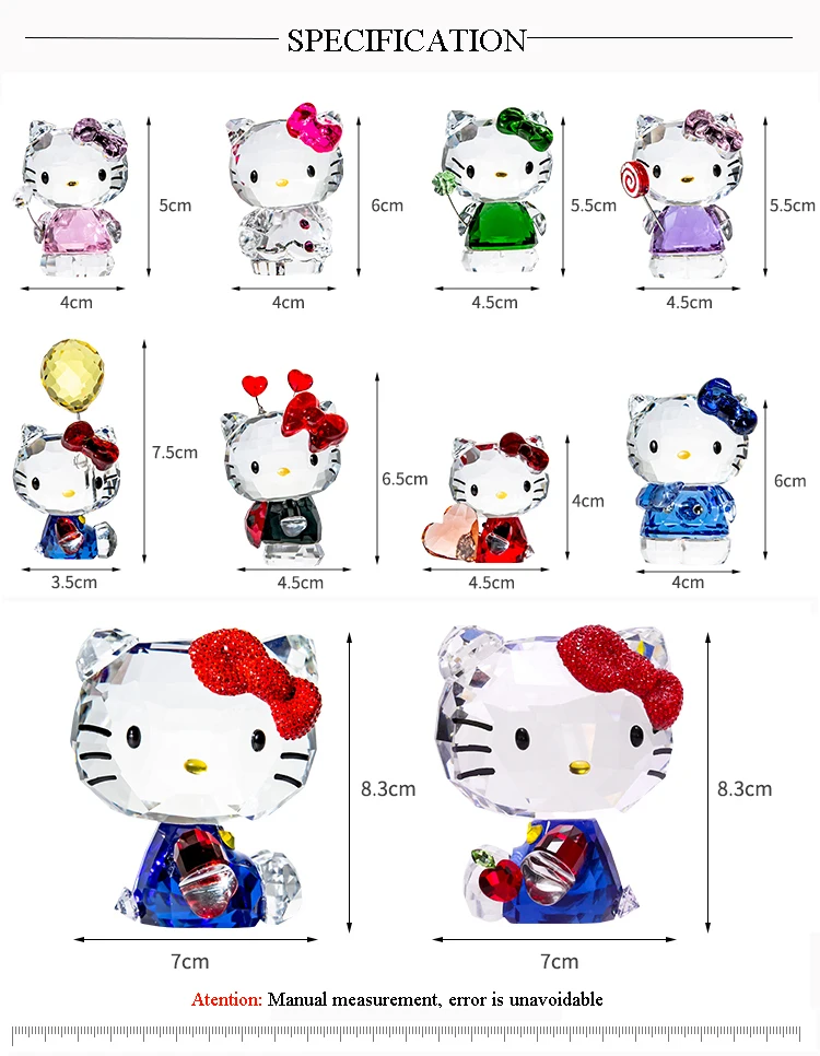 Изысканные Хрустальные Фигурки мультяшных кошек украшение для автомобиля кошка