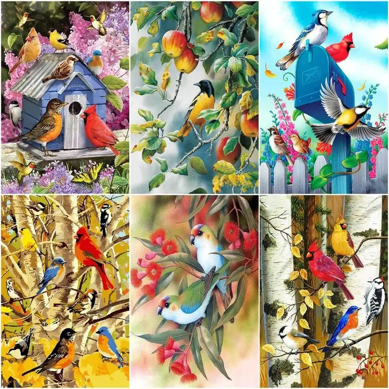 

GATYZTORY Frameless Flower Bird DIY Painting By Numbers Hand Painted Oil Painting Acrylic Paint On Canvas For Home Decor 40x50C