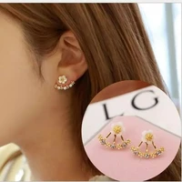 new sweet daisy girl earrings korean simple crystal zou chrysanthemum back hanging earrings earrings fashion jewelry trend gifts