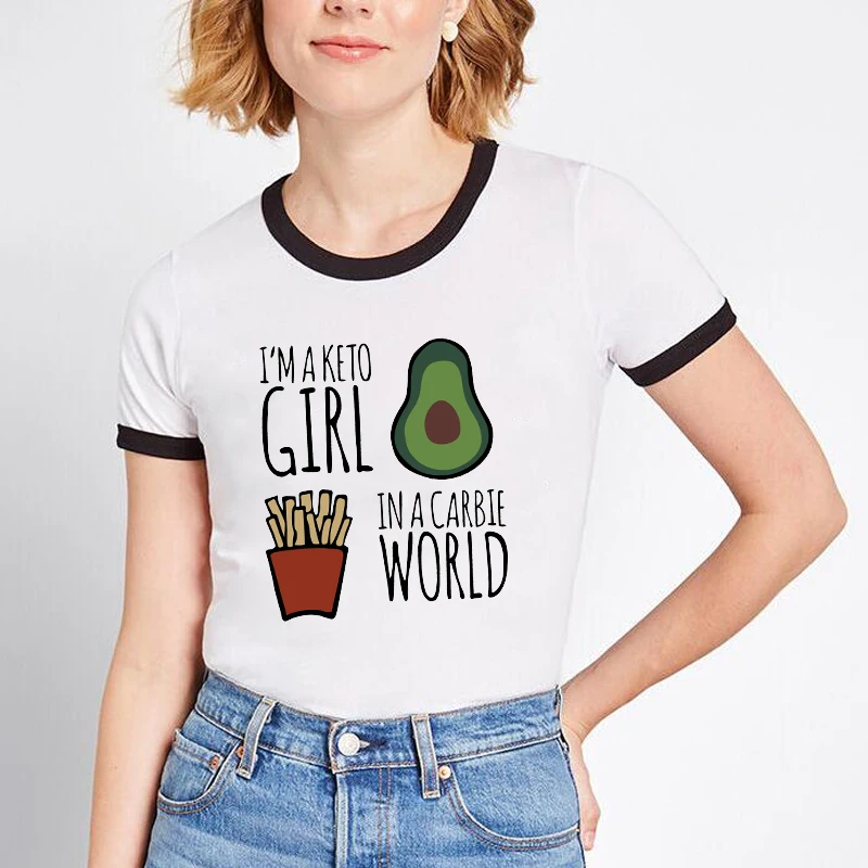 Забавная футболка с изображением авокадо и Карба для влюбленных женщин I'm A Keto