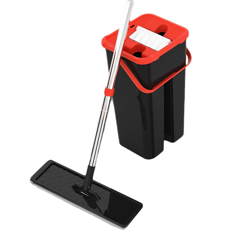 

New Floor Mop With Drainer Washing Bucket Household Easy Cleaning Tools For Home Use Product Accessories Microfiber Cloth Tile