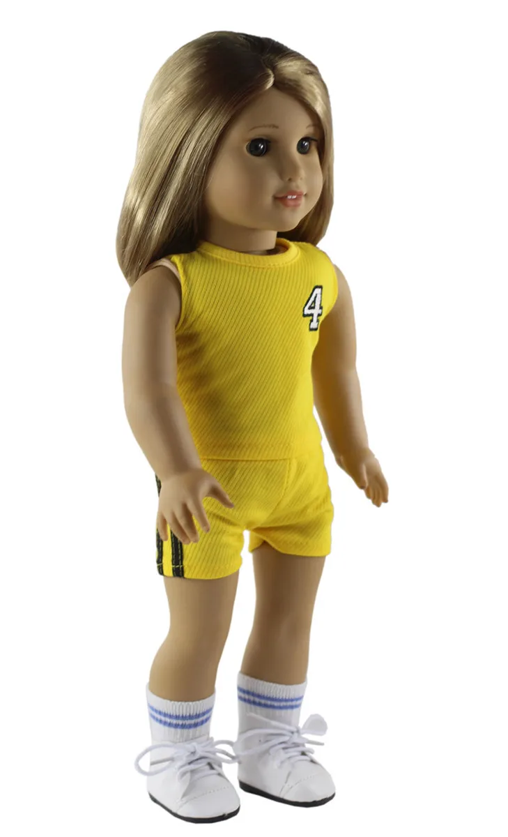 Новое Кукольное платье 6 шт. + 1 мяч пара обуви сумка носков для 18-дюймовой