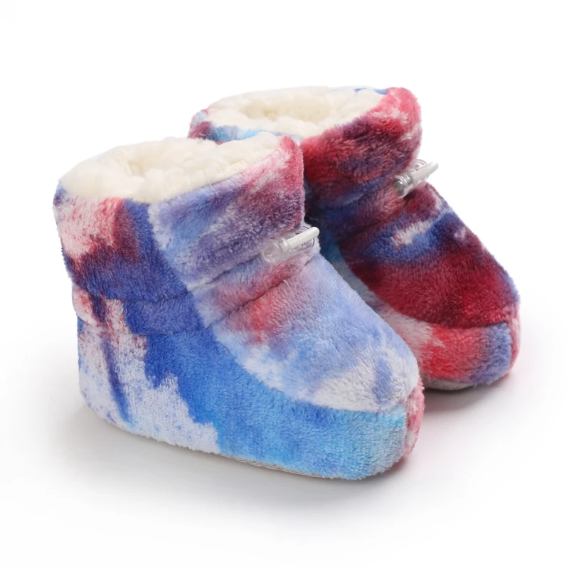 Детские зимние милые ботинки для девочек прогулочные мальчиков со звездами