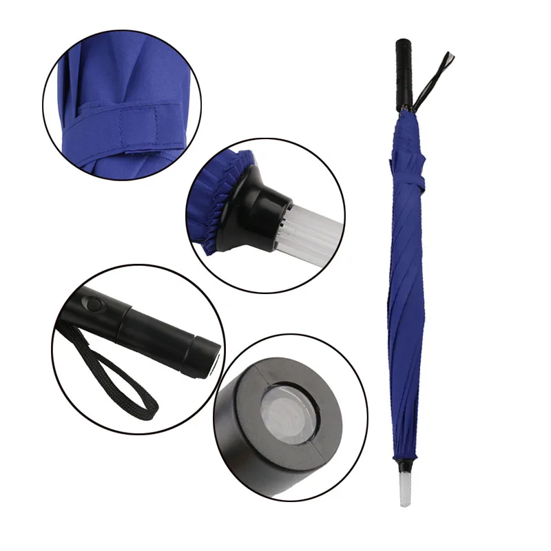 Пластиковый красный походный прозрачный СВЕТОДИОДНЫЙ Зонт от дождя для мужчин и