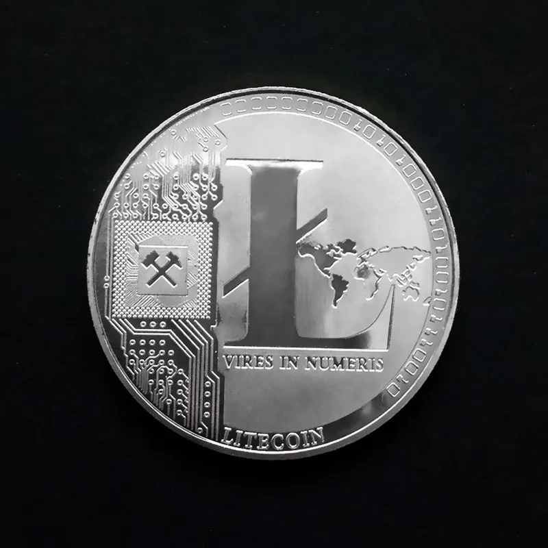 Оригинальная сувенирная монета Litecoin с посеребренным покрытием коллекционный