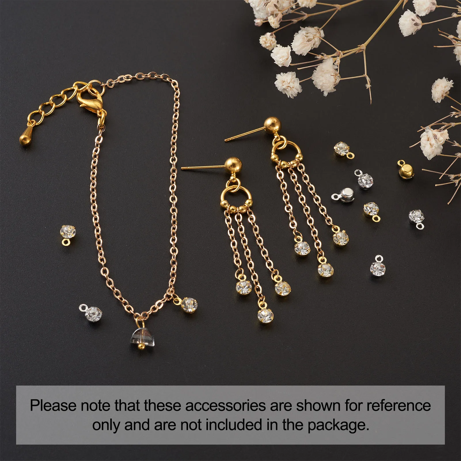 1 коробка оправа из латуни и сплава со стеклянными Стразы Ближнего Востока