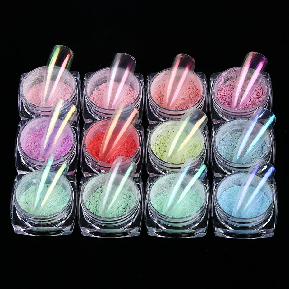 1 коробка магии зеркальная пудра для ногтей сетка с блестками в стиле