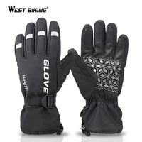 winter thermal full finger touch screen cycling gloves reflective windproof warm bike gloves waterproof bicycle glove men women