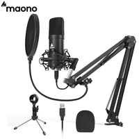 MAONO USB Condenser Microphone 192kHz 24bit Professional Podcast Mic for Computer Streaming Gaming YouTube ASMR A04 Plus
