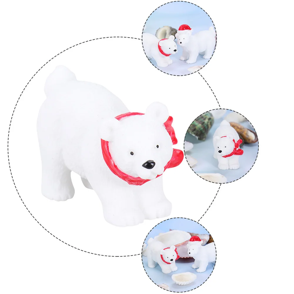 9Pcs Xmas Resin Bear Creative Miniature Polar Landscape Ornament Desktop Adornment Decoration | Дом и сад