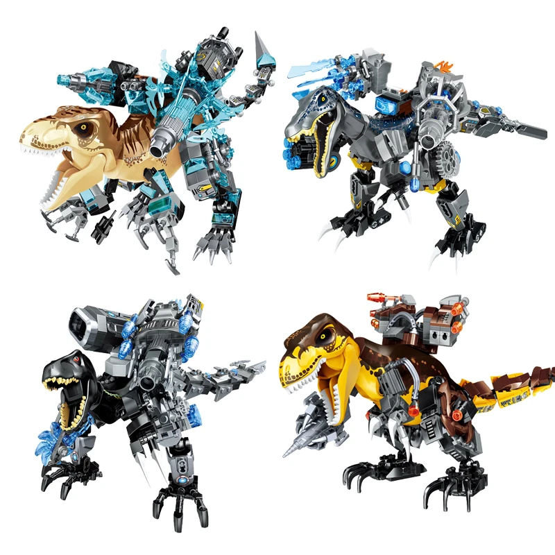 

Jurassic World Dinosaur Mecha Tyrannosaurus Escape Chase The Treasure Hunt Baryonyx Model Building Blocks Kids with Dolls Toys