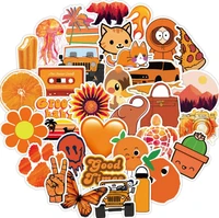 103050pcs vsco orange sticker school student diary hand ledger stationery mobile phone guitar decoration kawaii girl toys