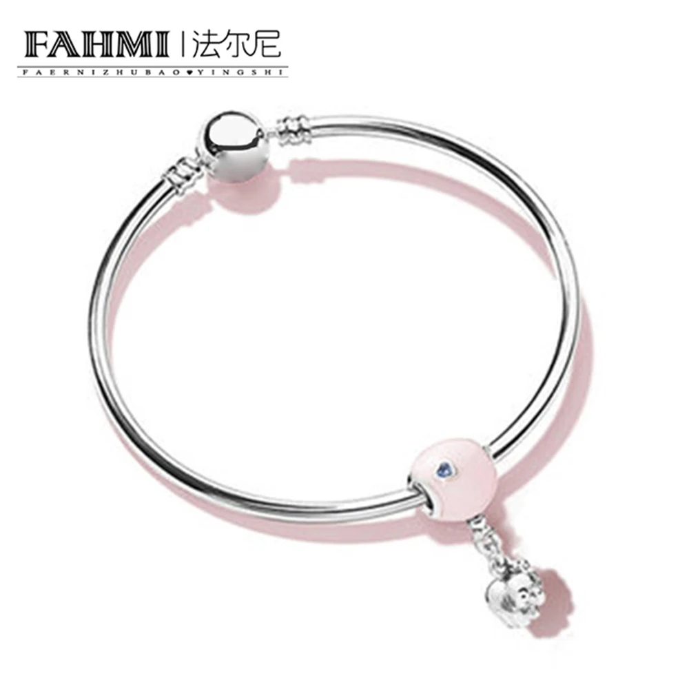 

FAHMI 100% 925 Sterling Silver 1:1 Genuine Glamorous Confessions Balloon Bangle Set Fit DIY Couple Jewelry Original Jewelry