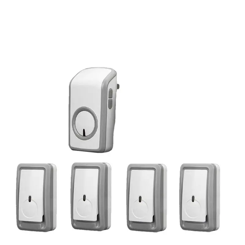 

Euro/US Plug Cordless Bell 4 Push +1 Receiver Wireless Doorbell Waterproof 380M Door Chime 48 Melodies Digital Signal Ring