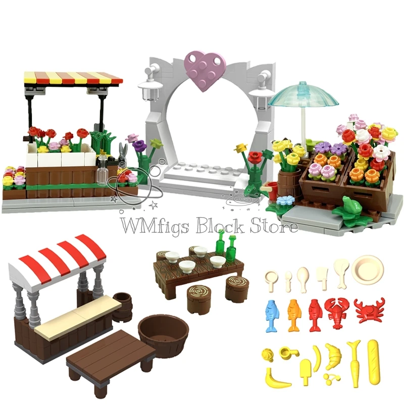 Аксессуары MOC вечерние поплавки с арокой снэки на дороге барбекю пива еды фрукты