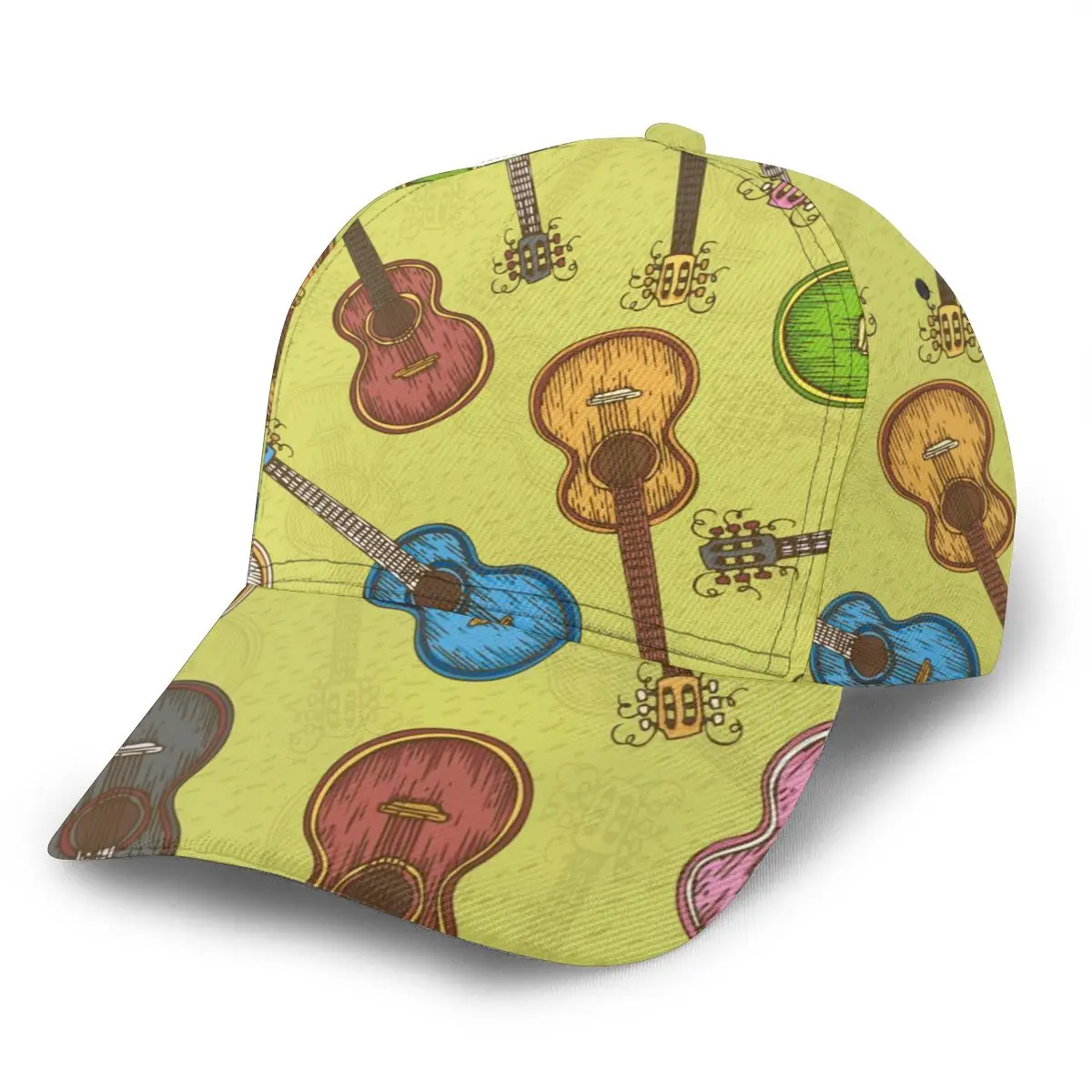 

Colorful Wooden Acoustic Guitar Illustration Baseball Cap Fashion Men Hat Cap Summer Dad Hat Male Sports Hat