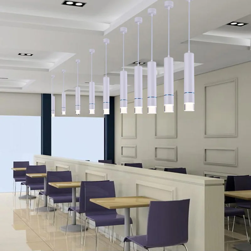

Dimmable 15w COB LED Pendant LIght tube Pendant Lamp Counte stroe Room Kitchen light fixtures hanglamp luminaire
